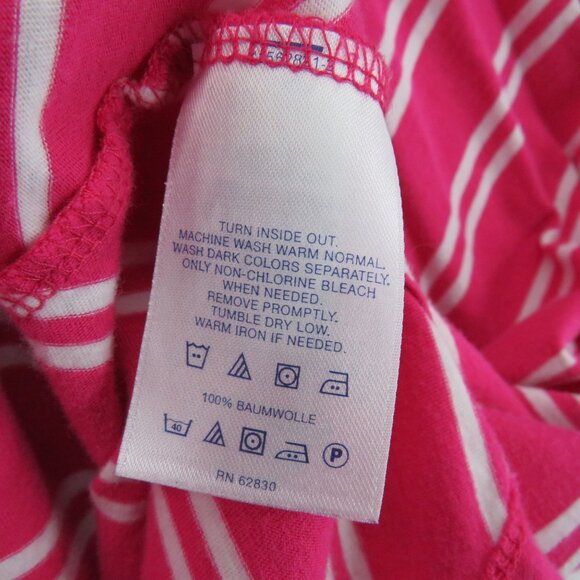 Lands End Shirt Womens Size 3X Pink White Striped V Neck Short Sleeve Tee - Picture 5 of 8
